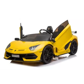 LEAN CARS Lamborghini Aventador SX2028 elektrinis vaikiškas automobilis, geltonas