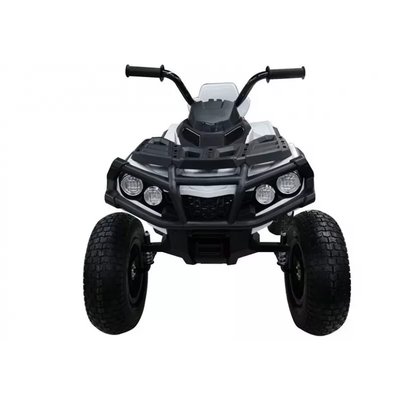 LEAN CARS Quad BDM0906 elektrinis važiuoklis su pripūstais ratais, LED žibintais ir MP3 grotuvu, baltas