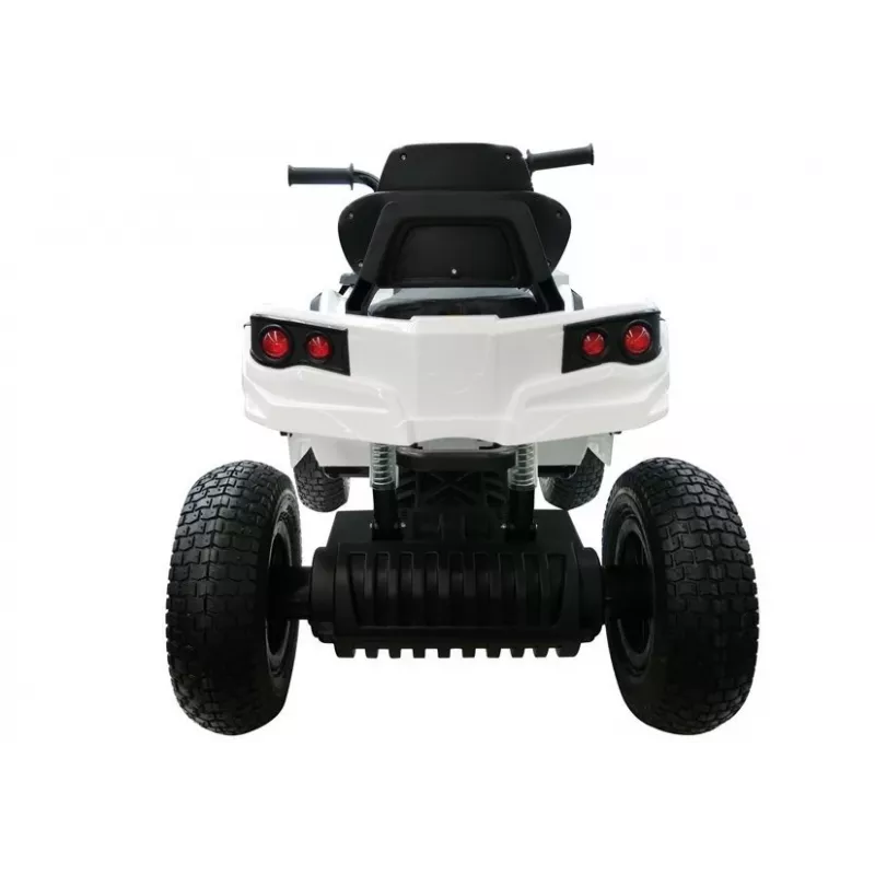 LEAN CARS Quad BDM0906 elektrinis važiuoklis su pripūstais ratais, LED žibintais ir MP3 grotuvu, baltas