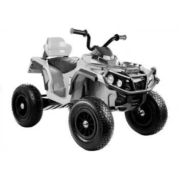 LEAN CARS Quad BDM0906 elektrinis važiuoklis su pripūstais ratais, LED žibintais ir MP3 grotuvu, baltas