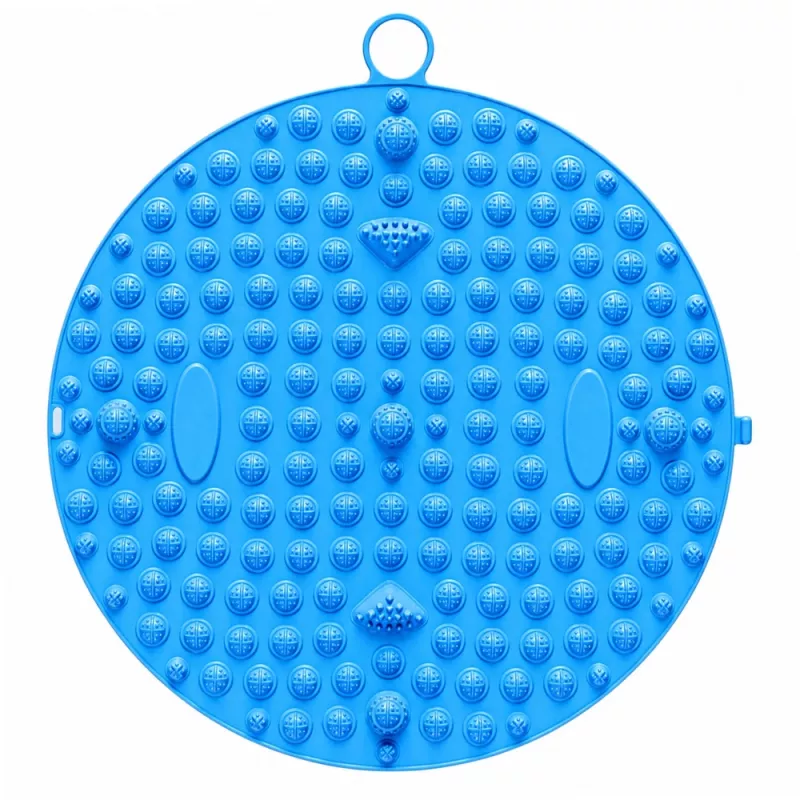LEAN Round akupresūros pėdų masažo kilimėlis su smaigaliais mėlynas 33 cm