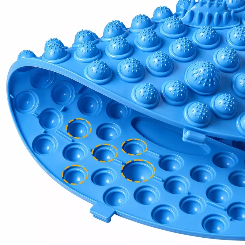 LEAN Round akupresūros pėdų masažo kilimėlis su smaigaliais mėlynas 33 cm