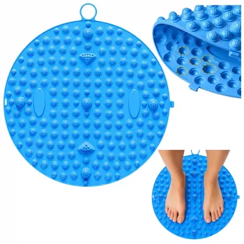 LEAN Round akupresūros pėdų masažo kilimėlis su smaigaliais mėlynas 33 cm
