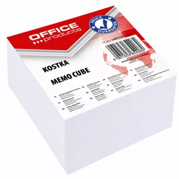 LEAN SCHOOL baltas neklijuotas bloknotas kubas 85x85x40 mm, 400 lapų, 80 gsm