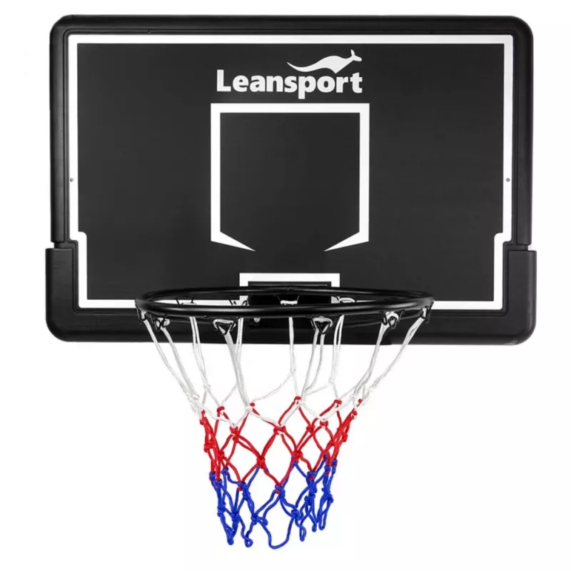 LEAN SPORT 30566 krepšinio lenta su lanku – 90 cm polikarbonato lenta, montuojama prie sienos, juoda/raudona | Kur.lt