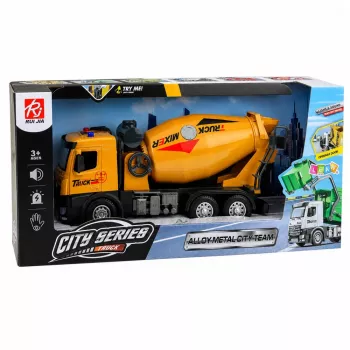 LEAN TOYS 1:12 RC betono maišyklės sunkvežimis - metalinė kabina, šviesos, garsai, 2.4GHz, 30m atstumas