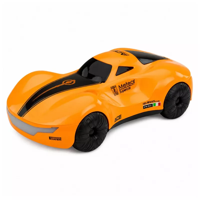 LEAN TOYS 1:16 2,4GHz 4WD RC drifto automobilis su dūmų efektu, LED lemputėmis ir garsu, oranžinis