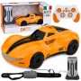 LEAN TOYS 1:16 2,4GHz 4WD RC drifto automobilis su dūmų efektu, LED lemputėmis ir garsu, oranžinis