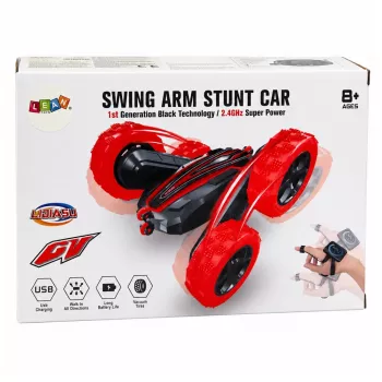 LEAN TOYS 360° Gestų valdomas RC triukų automobilis Raudonas