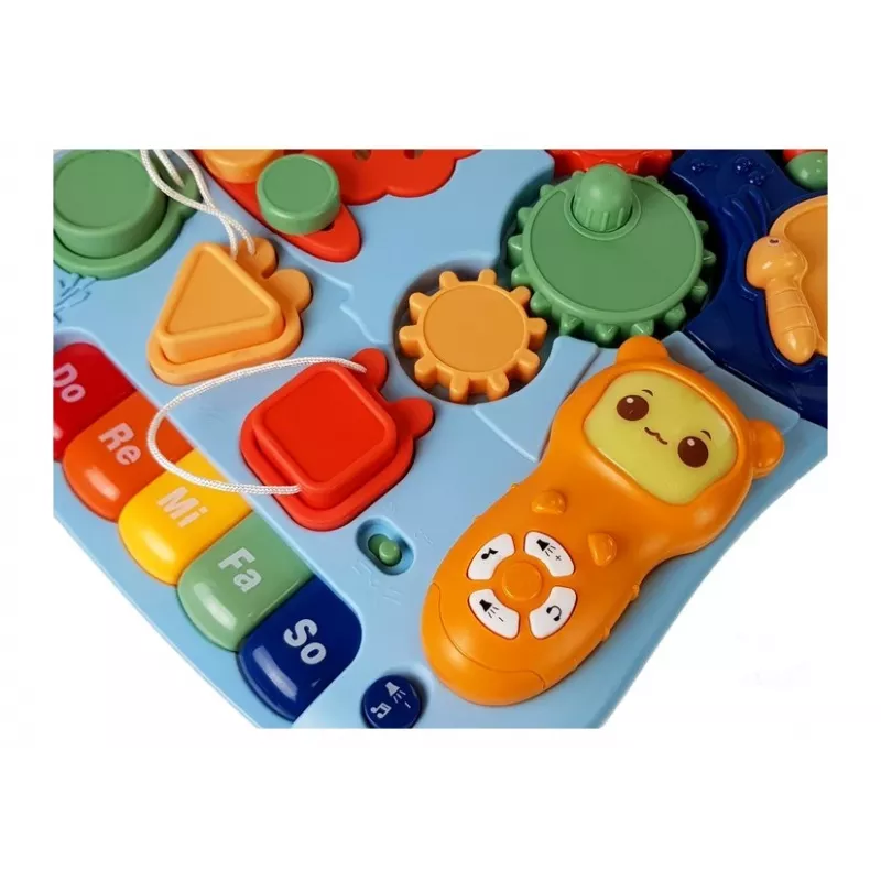 LEAN TOYS 7589 interaktyvus stumdomas vaikštynė su staleliu, 2-in-1 kūdikio aktyvumo vaikštynė su šviesomis, garsais ir mokomuoju skydeliu
