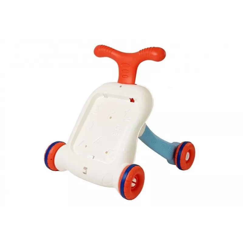 LEAN TOYS 7589 interaktyvus stumdomas vaikštynė su staleliu, 2-in-1 kūdikio aktyvumo vaikštynė su šviesomis, garsais ir mokomuoju skydeliu