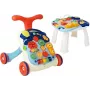 LEAN TOYS 7589 interaktyvus stumdomas vaikštynė su staleliu, 2-in-1 kūdikio aktyvumo vaikštynė su šviesomis, garsais ir mokomuoju skydeliu