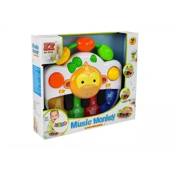 LEAN TOYS Pianinas su Beždžionele Kūdikiams - Garsas ir Šviesa