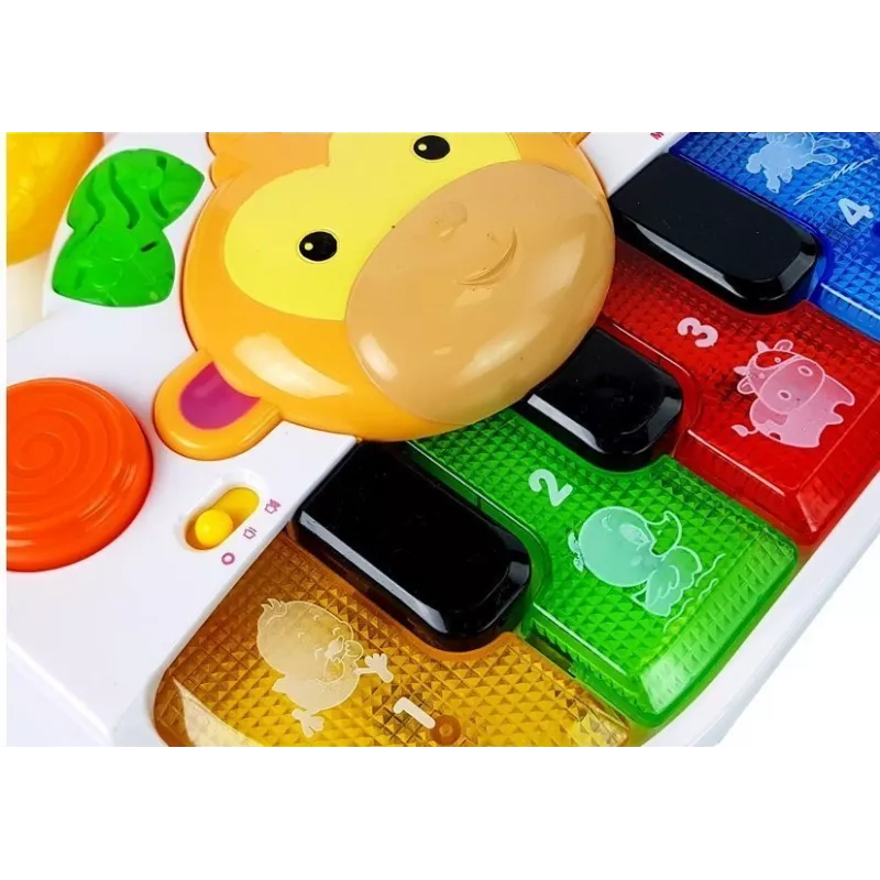 LEAN TOYS Pianinas su Beždžionele Kūdikiams - Garsas ir Šviesa