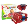 LEAN TOYS Akordeonas mažiesiems muzikantams – raudonas, 7 aukštųjų klavišų, diatoninis, nuo 3 metų