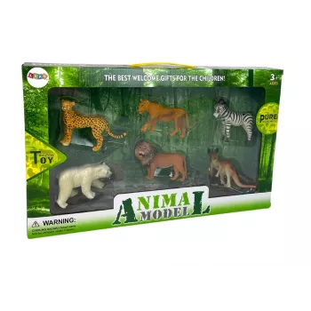 LEAN TOYS Afrikos laukinės gamtos figūrėlių rinkinys Kengūra ir Zebras