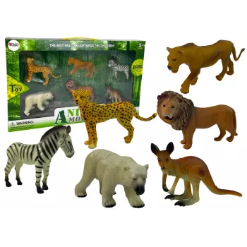 LEAN TOYS Afrikos laukinės gamtos figūrėlių rinkinys Kengūra ir Zebras