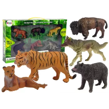 LEAN TOYS African Forest Animals Figure Set Bear Tiger