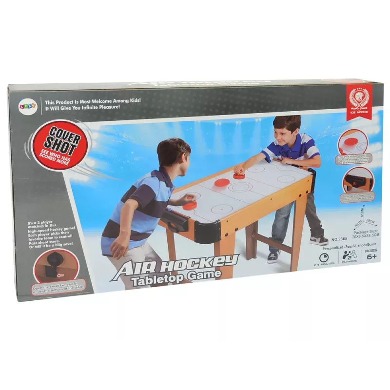 LEAN TOYS oro ritulio ir futbolo stalo žaidimas 2-in-1, su elektriniu pūstuvu, MDF, juoda