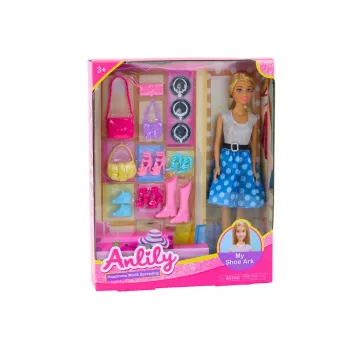 LEAN TOYS Anlily lėlės komplektas su drabužiais ir aksesuarais