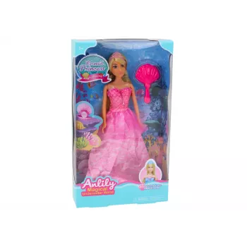 LEAN TOYS Anlily Mermaid Princess Doll Pink Dress Brush