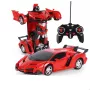 LEAN TOYS Automatinis robotas transformatorius + nuotolinio valdymo pultas 2in1 daugiafunkcis, raudonas