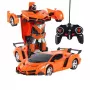LEAN TOYS Automatinis Robotas Transformatorius + Nuotolinio Valdymo Deformuojamas Automobilis 2v1 Daugiafunkcis Oranžinis