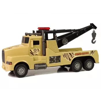LEAN TOYS Auto Tow Truck Roadside Assistance 1:10 Rope Brown