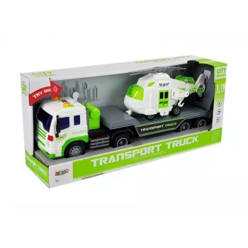 LEAN TOYS Auto Transporter su sraigtasparniu, baterijomis varomas, 1:16