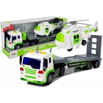 LEAN TOYS Auto Transporter su sraigtasparniu, baterijomis varomas, 1:16