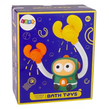 LEAN TOYS Vonios žaislas astronautas su vandens cirkuliacija ir siurbtukais