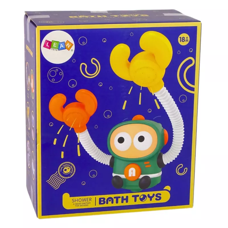 LEAN TOYS Vonios žaislas astronautas su vandens cirkuliacija ir siurbtukais
