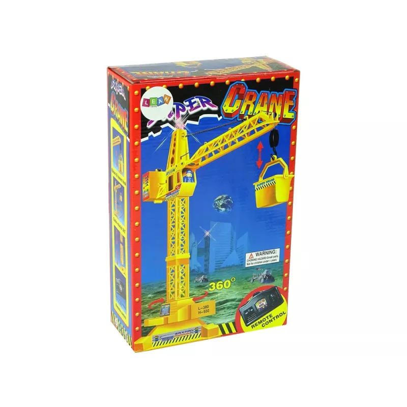 LEAN TOYS baterijomis maitinamas nuotolinio valdymo kranas su judančia ranka