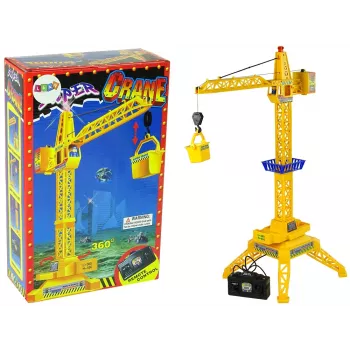 LEAN TOYS baterijomis maitinamas nuotolinio valdymo kranas su judančia ranka
