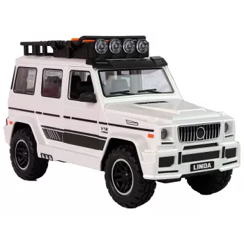 LEAN TOYS baterijomis varomas visureigis baltas