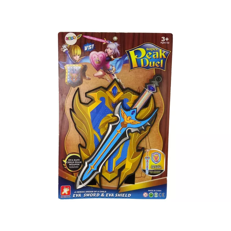 LEAN TOYS Blue Warrior Sword Shield Set iš EVA putų