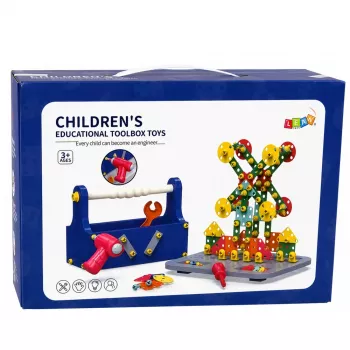 LEAN TOYS Statybiniai blokeliai dėžutėje su atsuktuvu