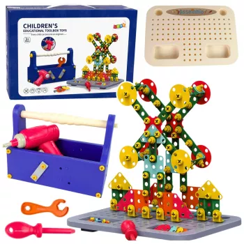 LEAN TOYS Statybiniai blokeliai dėžutėje su atsuktuvu