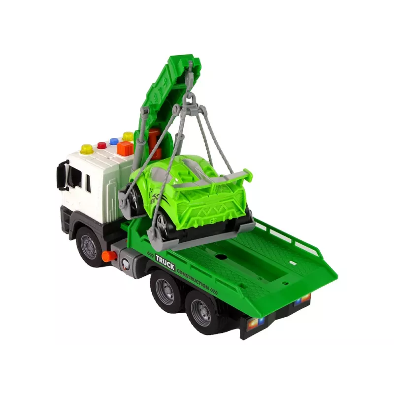 LEAN TOYS Automobilių vežėjas Pagalbos kelyje vilkikas 1:16 Žalias Garsas Šviesos