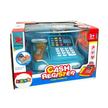 LEAN TOYS Kasos aparatas su svarstyklėmis sausainiams pakuoti ir baterijomis maitinamu skaitytuvu