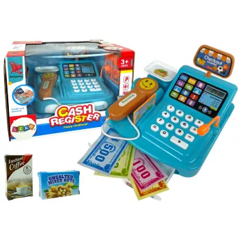 LEAN TOYS Kasos aparatas su svarstyklėmis sausainiams pakuoti ir baterijomis maitinamu skaitytuvu