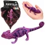 LEAN TOYS Chameleon guminė figūrėlė, tempiama, realistinė, violetinis roplys, 14 cm