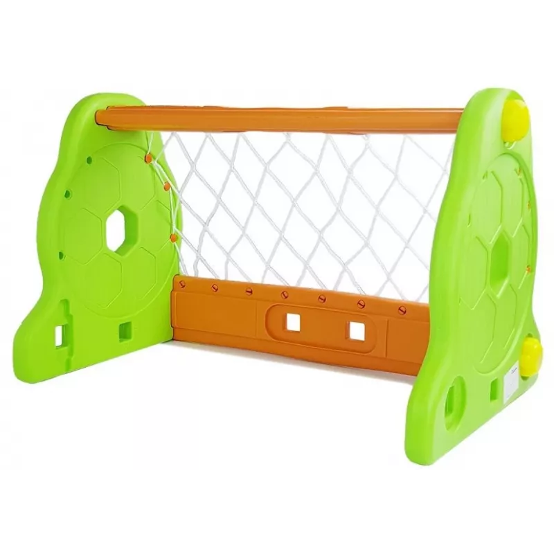 LEAN TOYS Vaikų futbolo vartai, žaliai oranžiniai