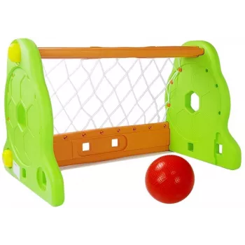 LEAN TOYS Vaikų futbolo vartai, žaliai oranžiniai