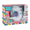 Lean Toys vaikų siuvimo mašinėlė baltos spalvos, baterijomis maitinama, su pedalų ir LED šviesa