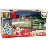 LEAN TOYS Kalėdinis garvežys su šviesomis ir garsu, žalias, maitinamas baterijomis