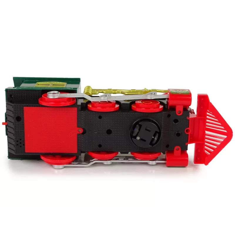 LEAN TOYS Kalėdinis garvežys su šviesomis ir garsu, žalias, maitinamas baterijomis