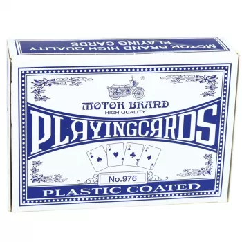 LEAN TOYS Classic žaidimo kortos su plastikine danga, mėlynos - Poker dydis, 54 kortos, atsparios purslams