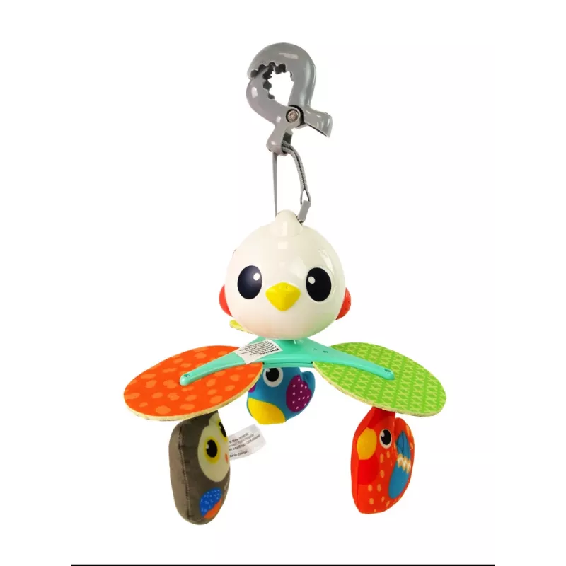 LEAN TOYS Colourful Birds Melody Carrousel – spalvingas paukštelių karuselinis mobilis lovytei ir vežimėliui