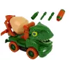 LEAN TOYS Betonvežis su Dinozauru Gelbėtoju Žalia Aksesuarai